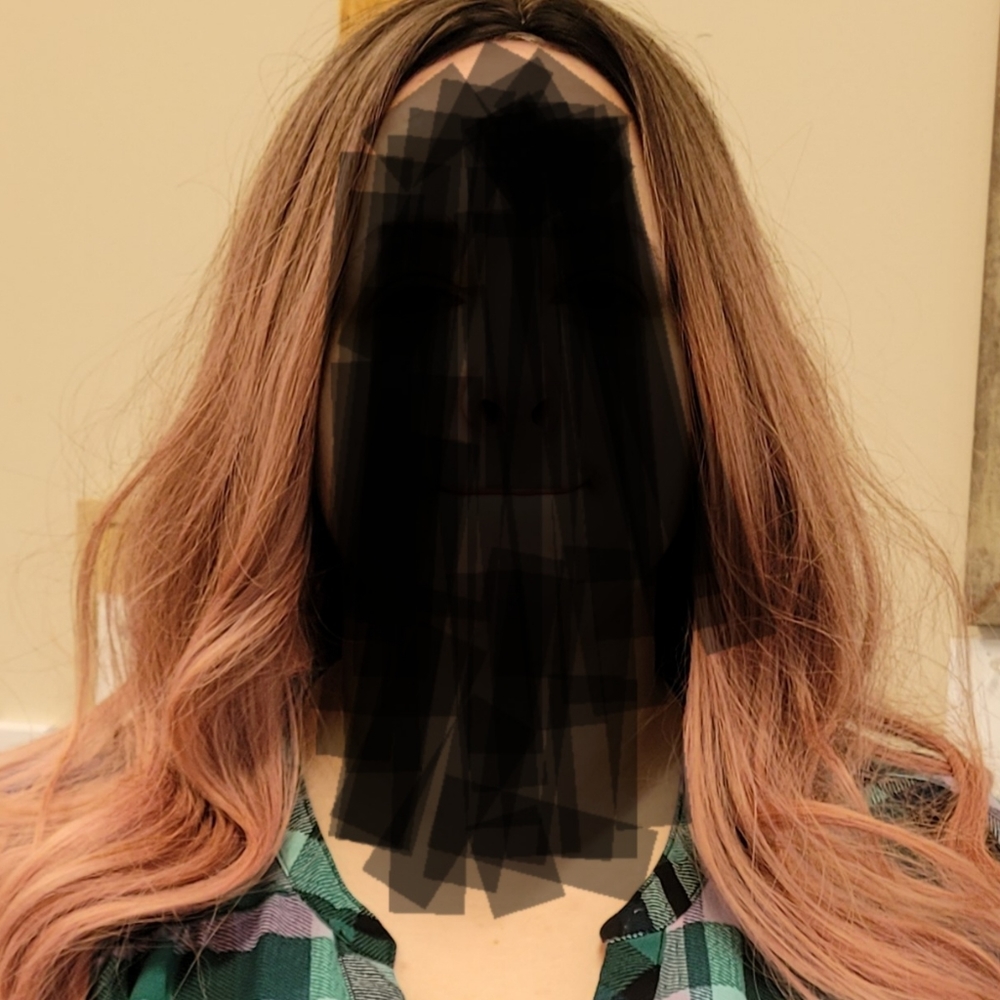 Synthetic wig 28 inches pink